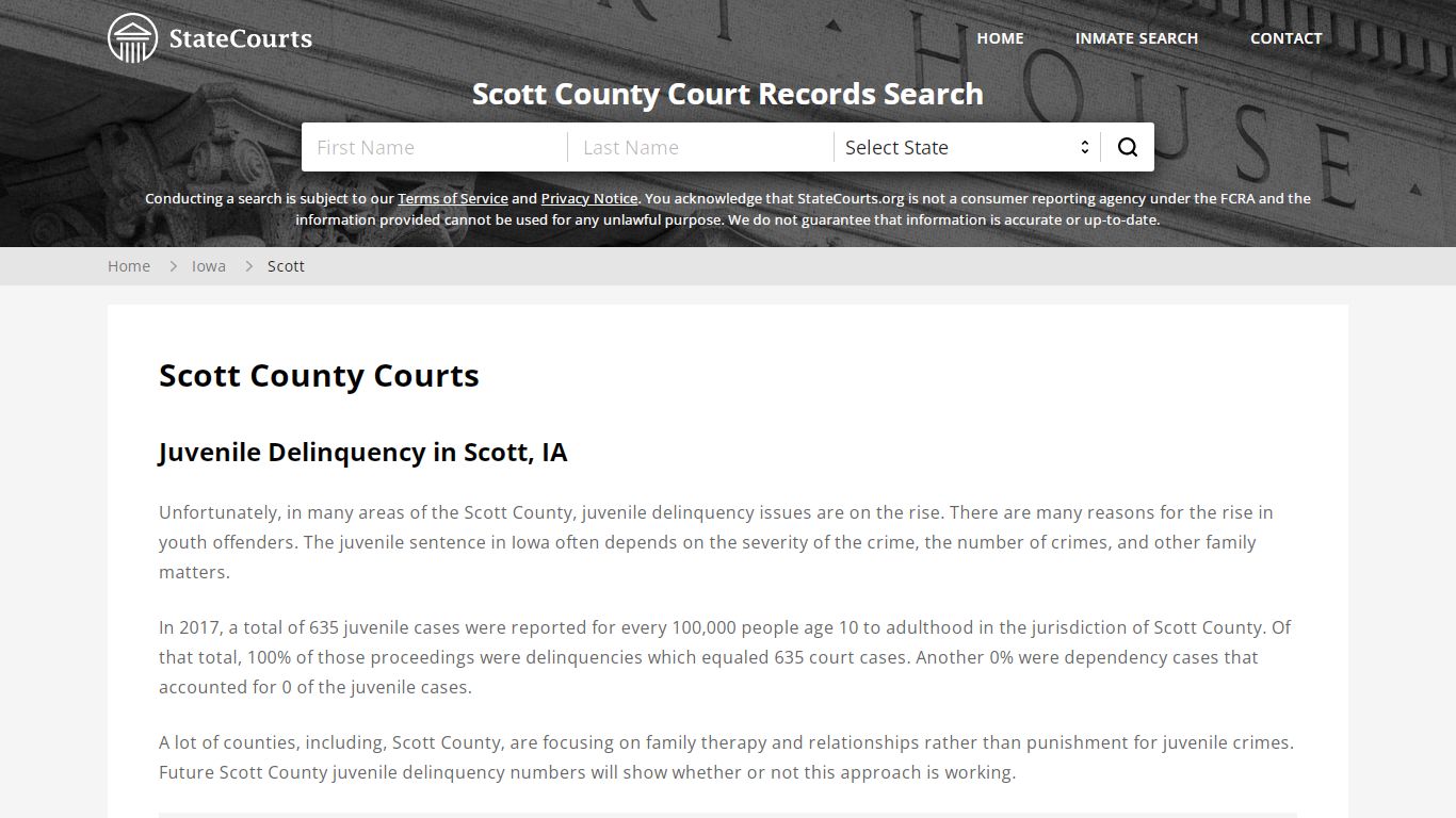 Scott County, IA Courts - Records & Cases - StateCourts