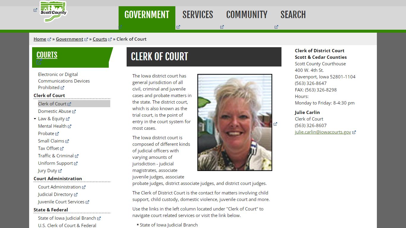 Clerk of Court | Scott County, Iowa